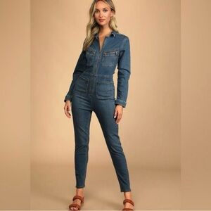 Free People Denim Jumpsuit